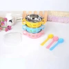 Children's stainless steel bowl with handle and lid, cartoon bowl for babies to eat, multi-color 8817 details Picture